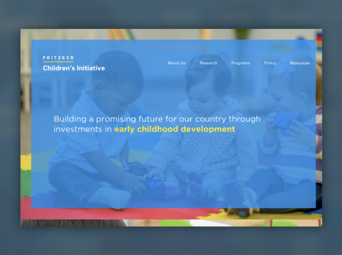 screenshot of Pritzker Children’s Initiative homepage