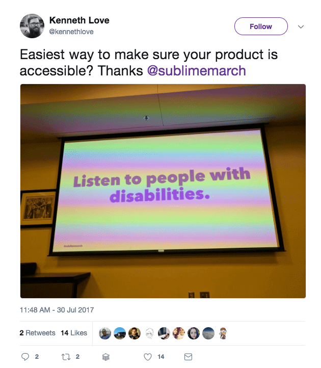 Tweet showcasing a presentation by Fen, a developer