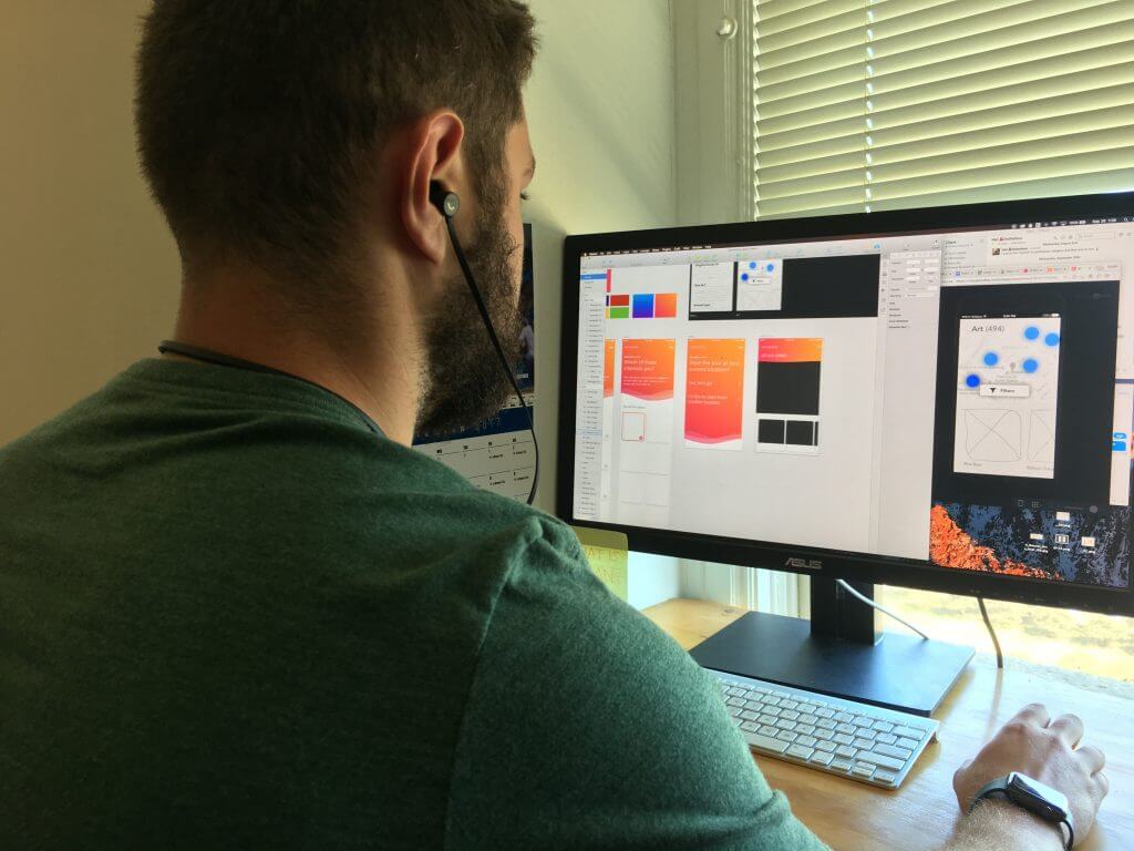 Designer in front of computer