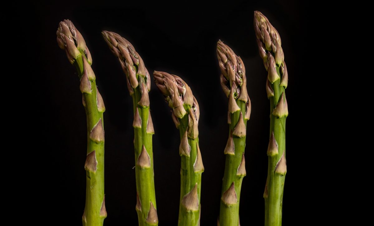 five stalks of asparagus