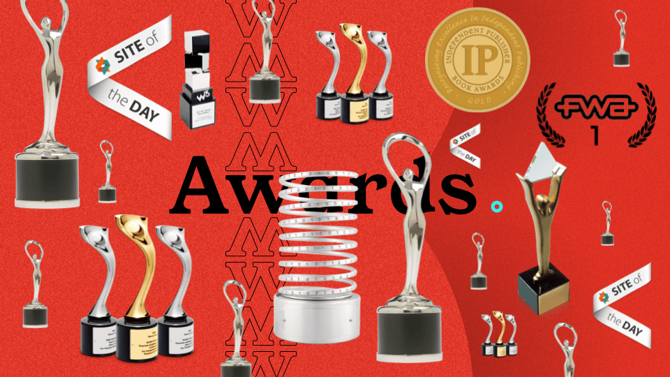 collection of awards on a page