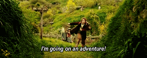 "I'm going on an adventure" hobbit running