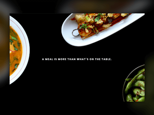 Cornerstone homepage saying "a meal is more than what's on the table"