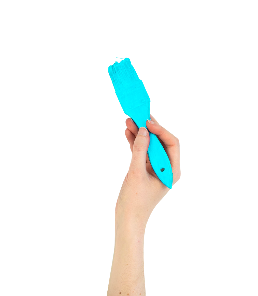 Hand painting with a brush