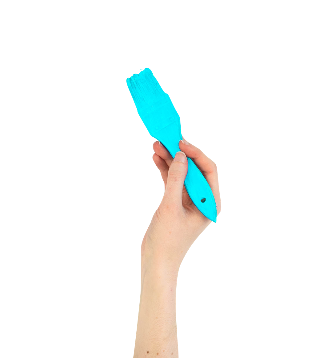 Hand painting with a brush