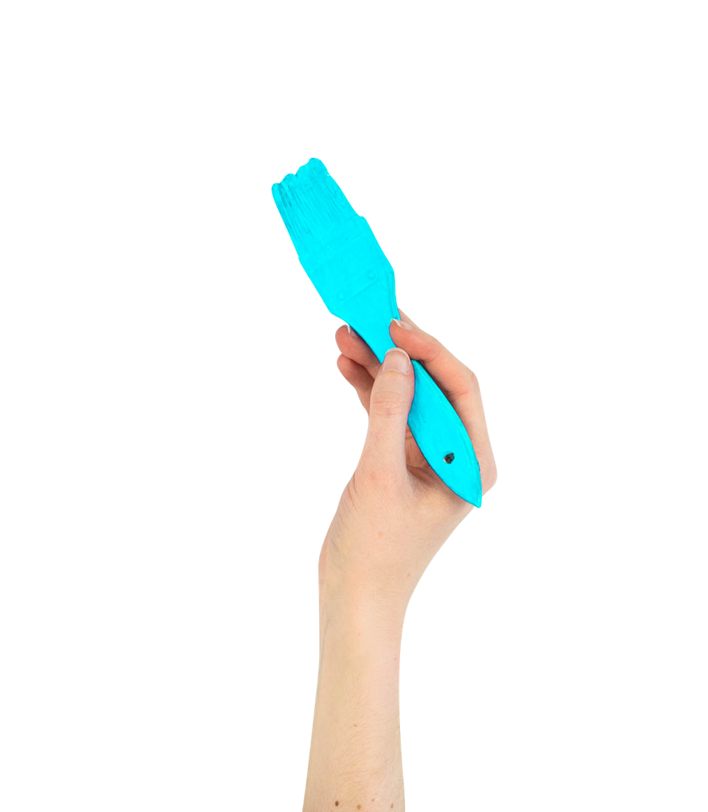 Hand painting with a brush