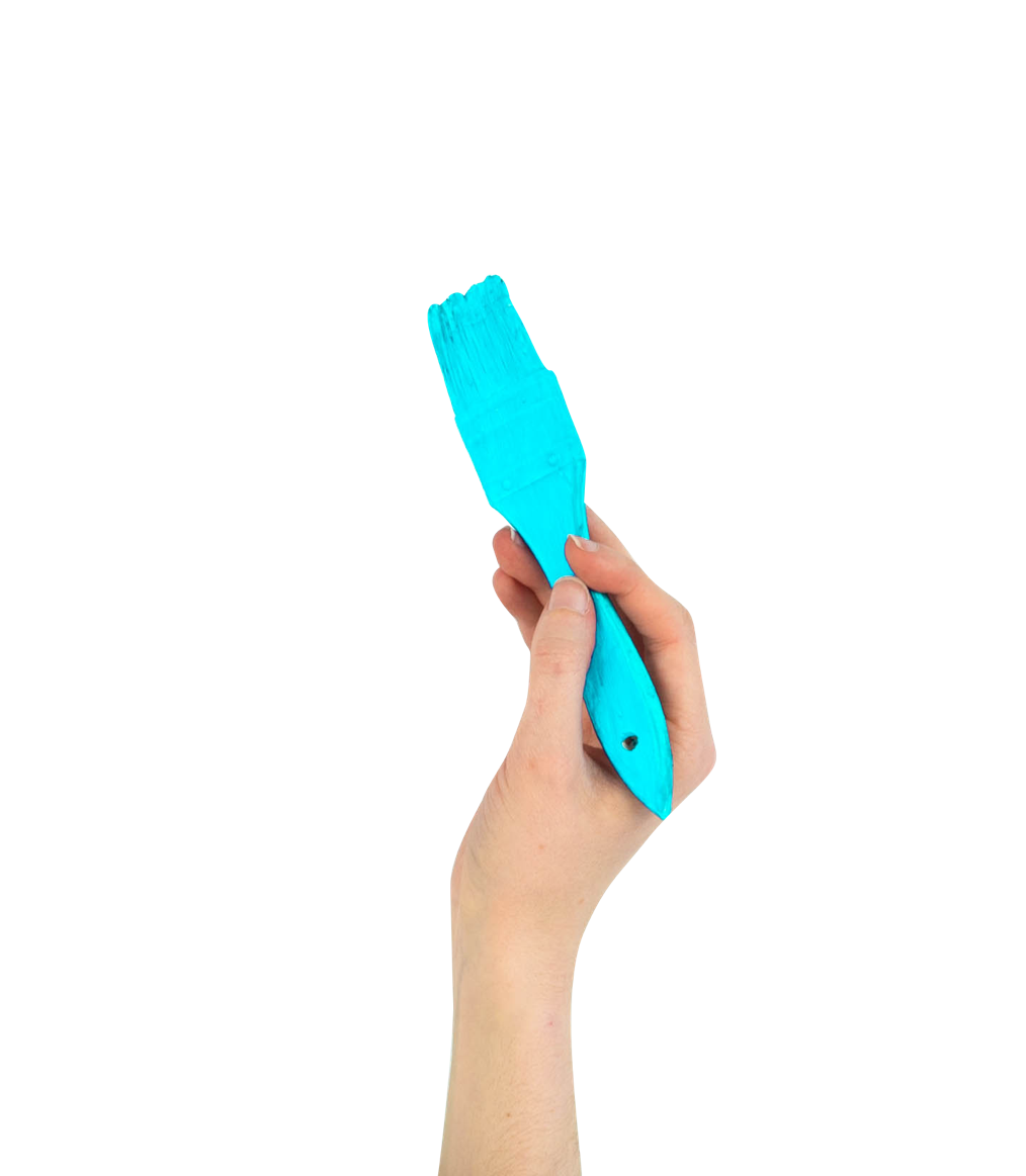 Hand painting with a brush