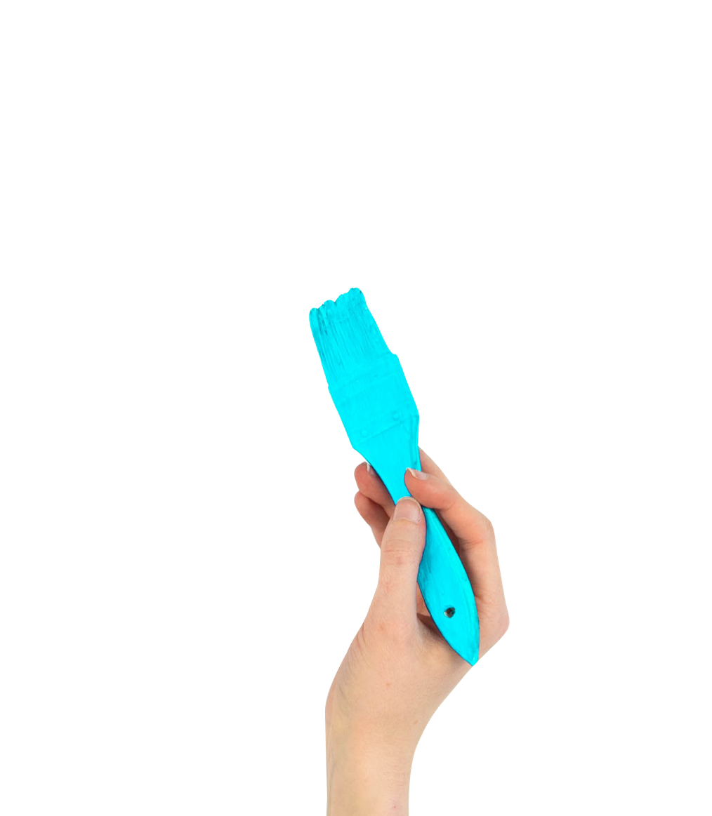 Hand painting with a brush