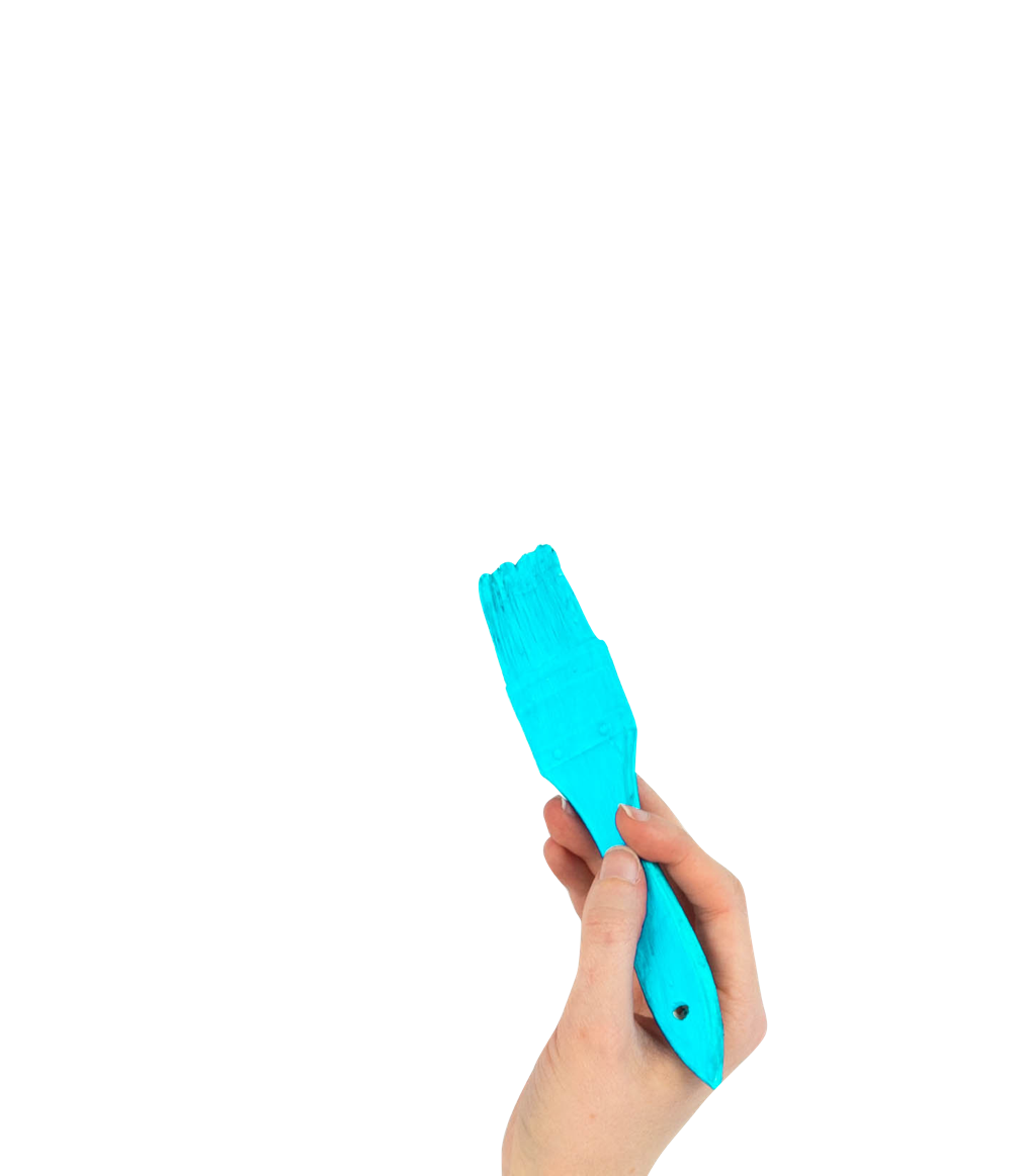 Hand painting with a brush