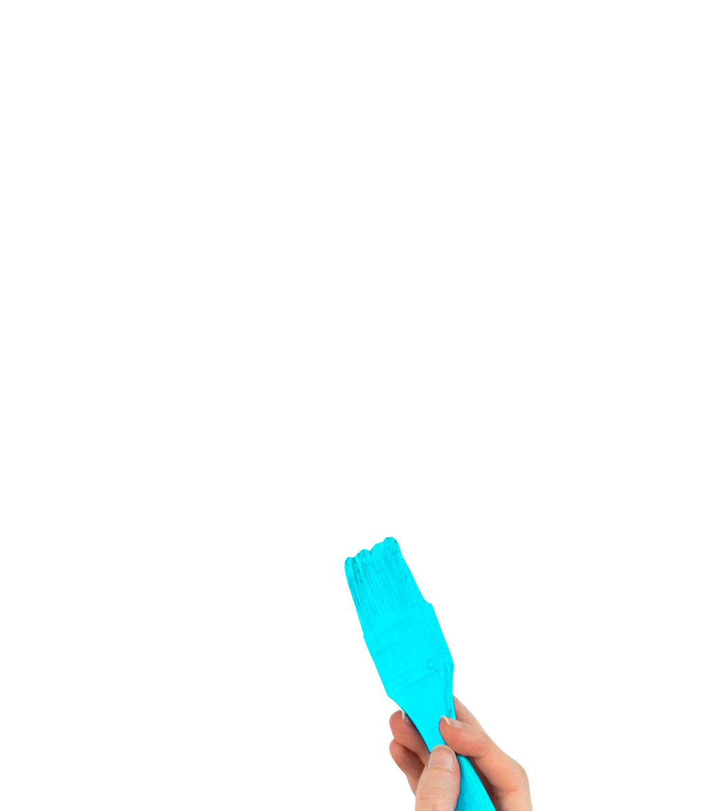 Hand painting with a brush