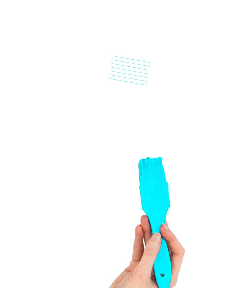 Hand painting with a brush