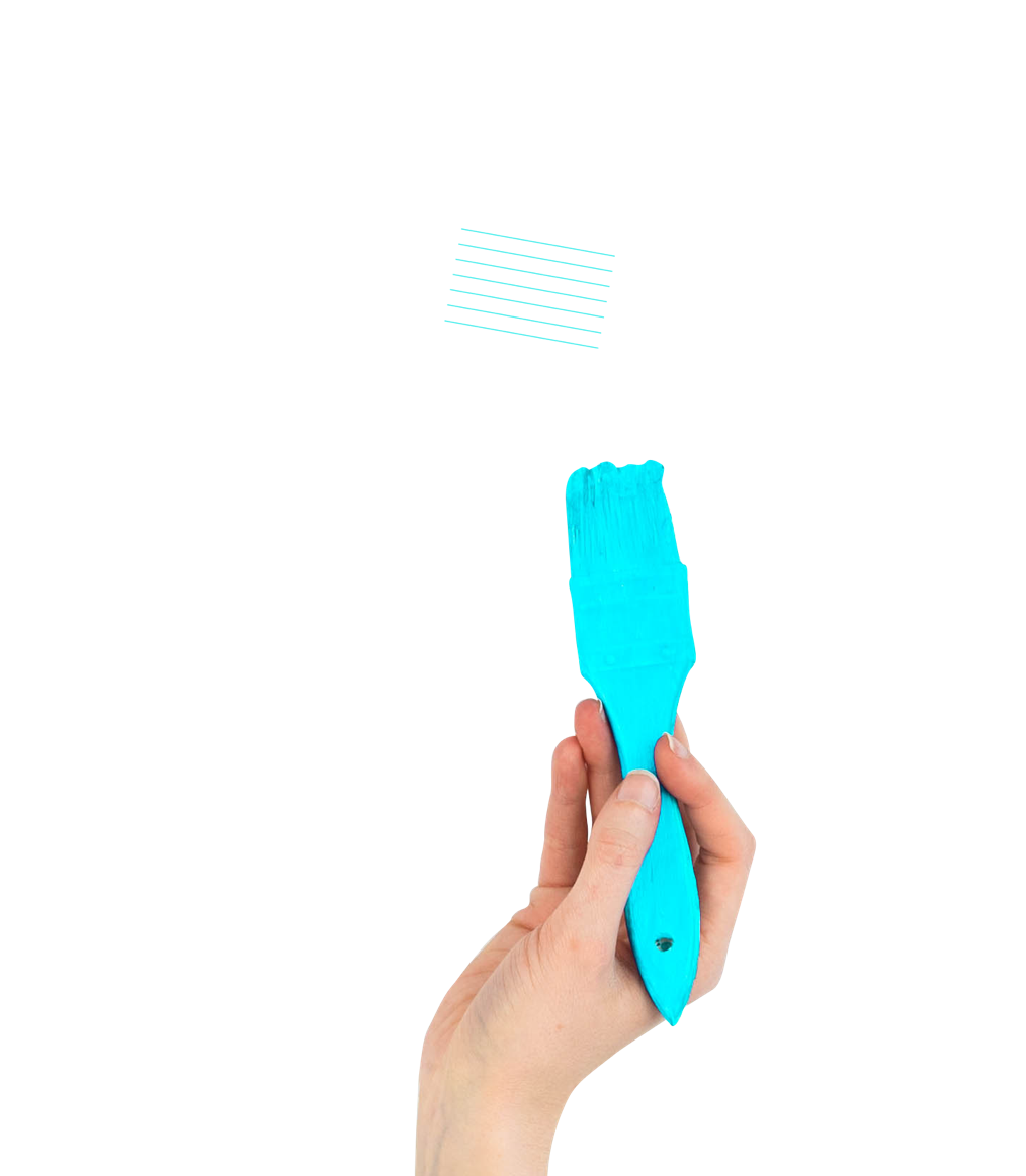 Hand painting with a brush
