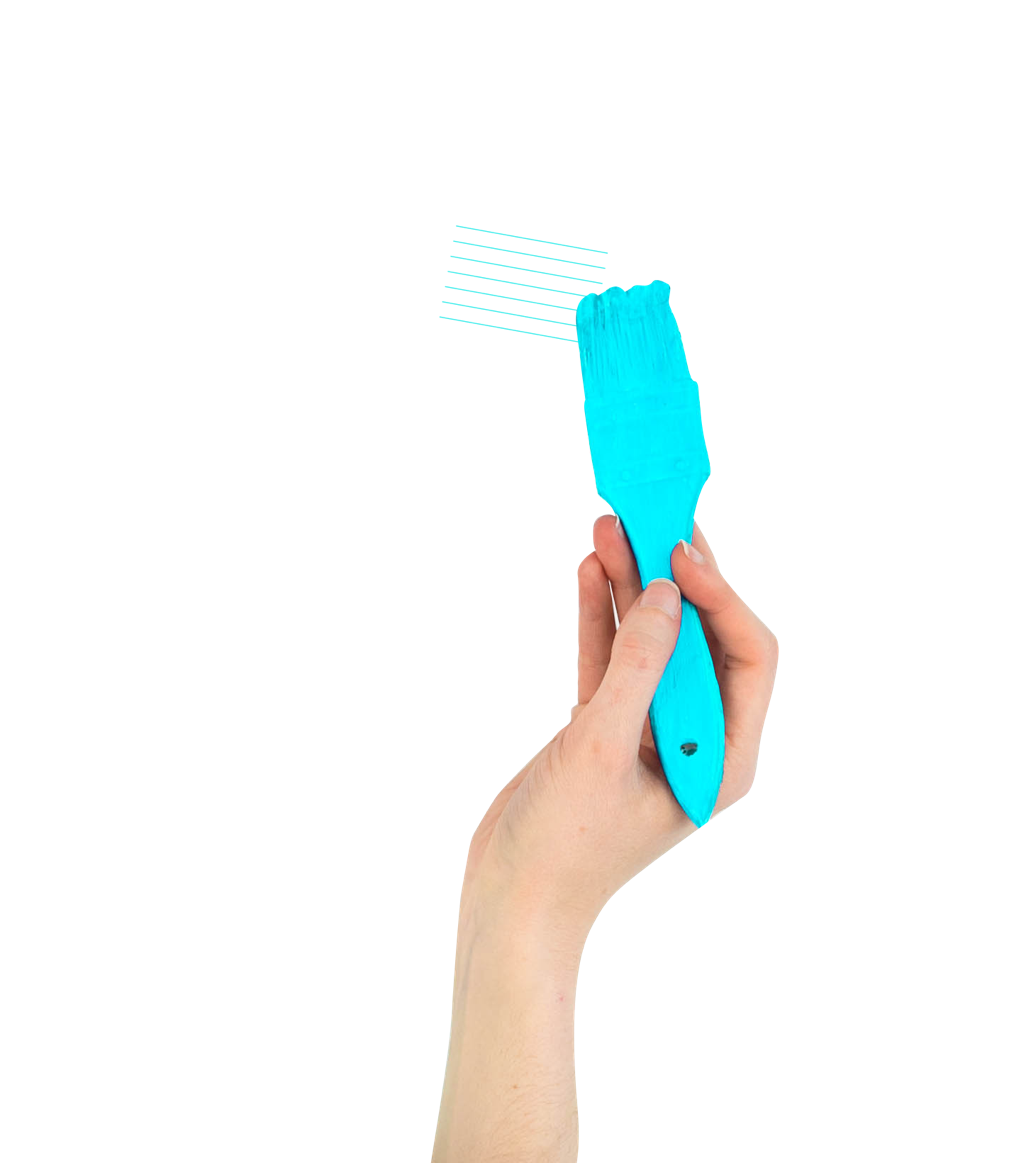 Hand painting with a brush