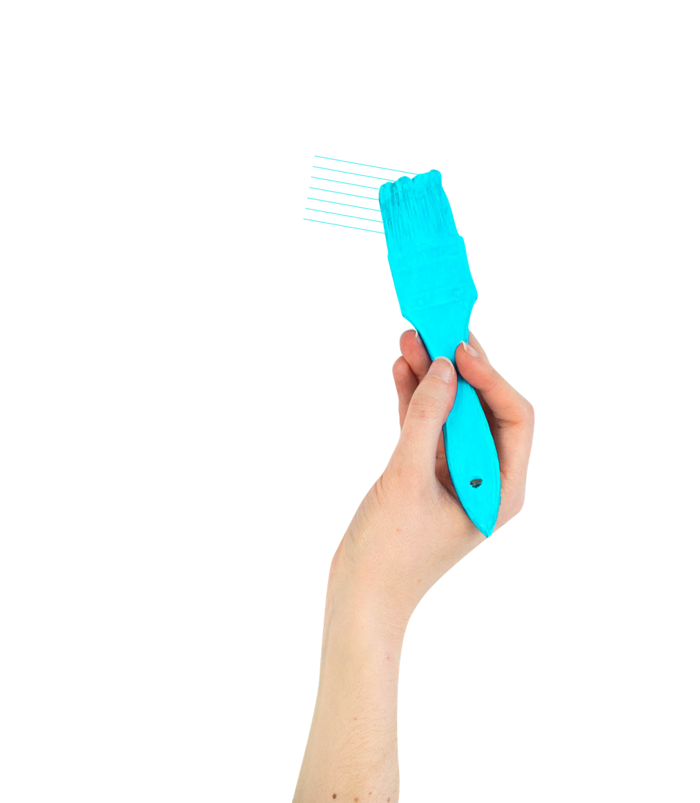 Hand painting with a brush