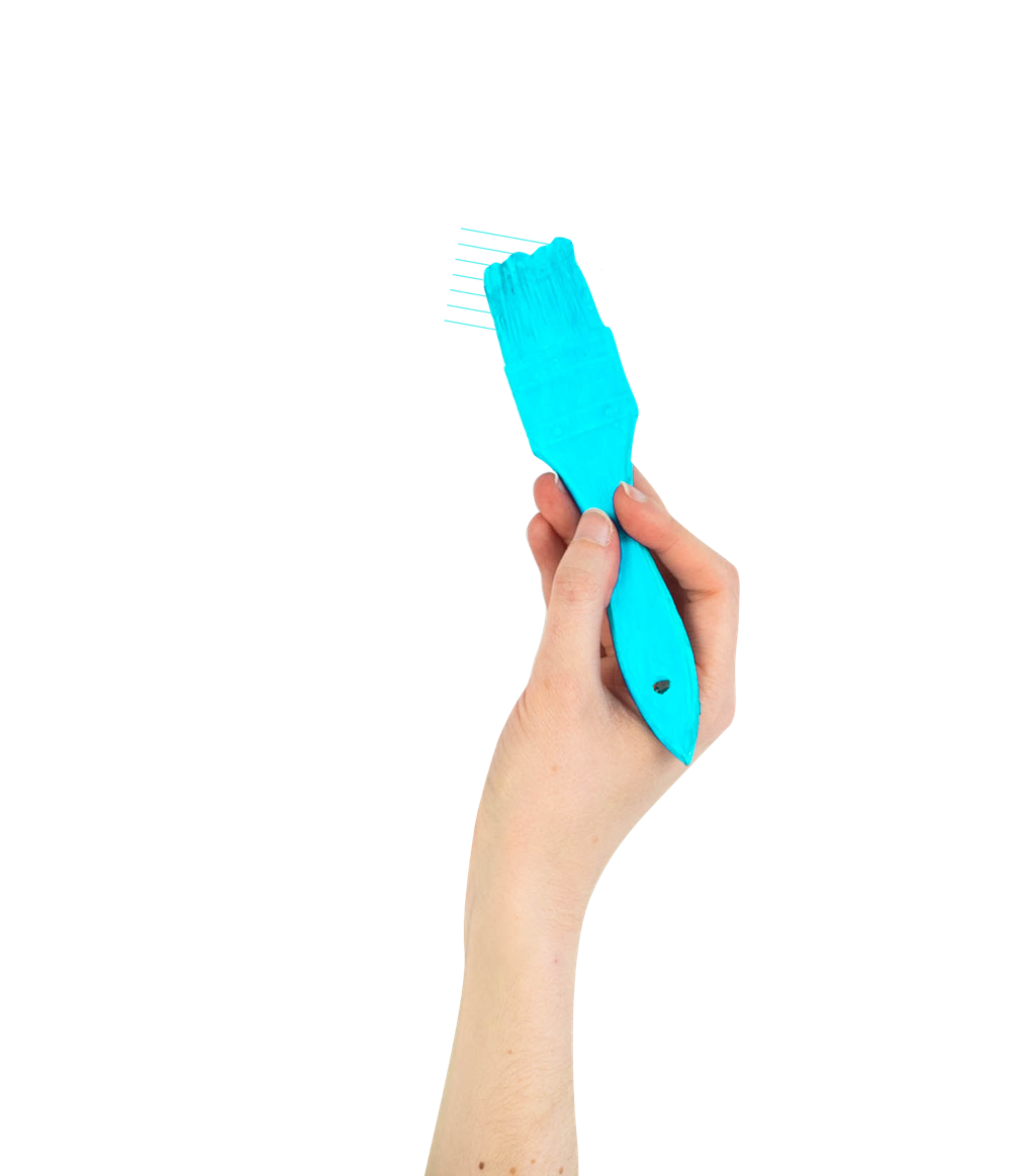 Hand painting with a brush