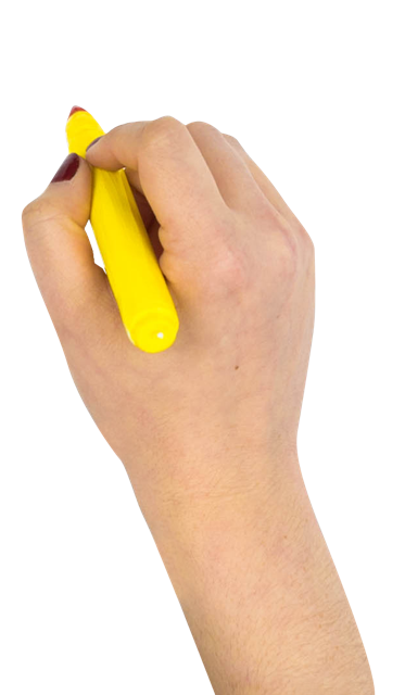 Hand writing with marker