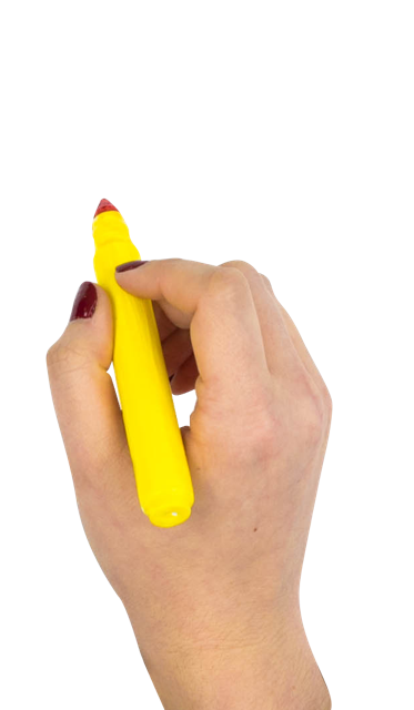 Hand writing with marker