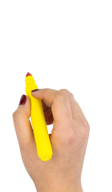 Hand writing with marker