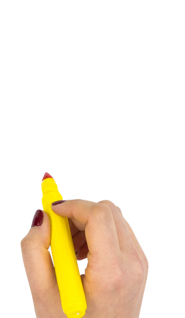 Hand writing with marker