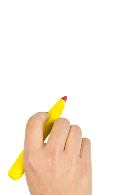 Hand writing with marker