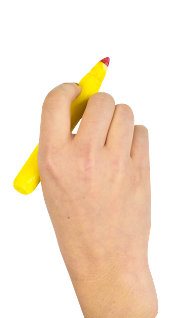 Hand writing with marker