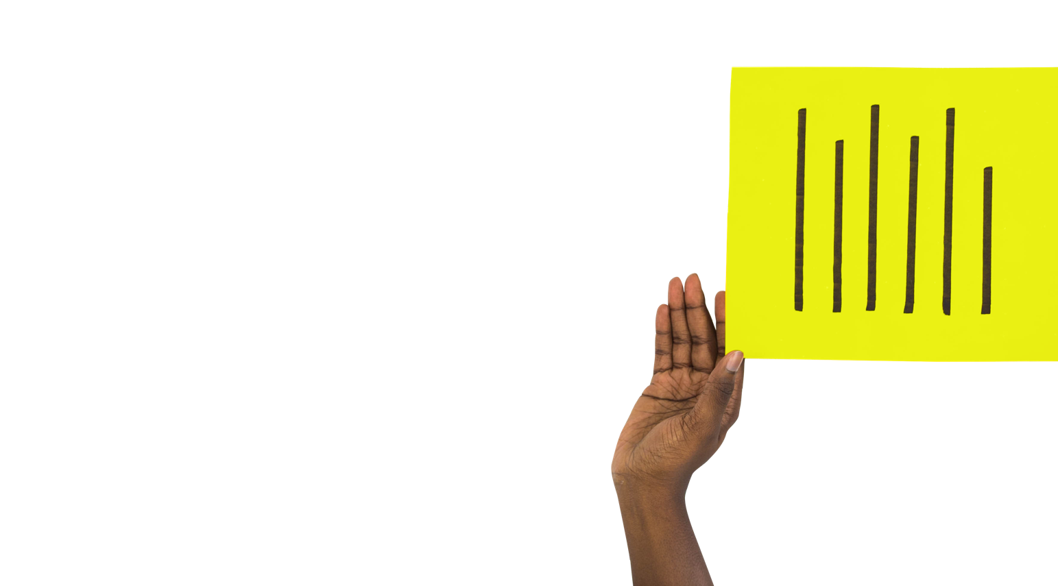 Two hands passing a piece of paper with writing on it