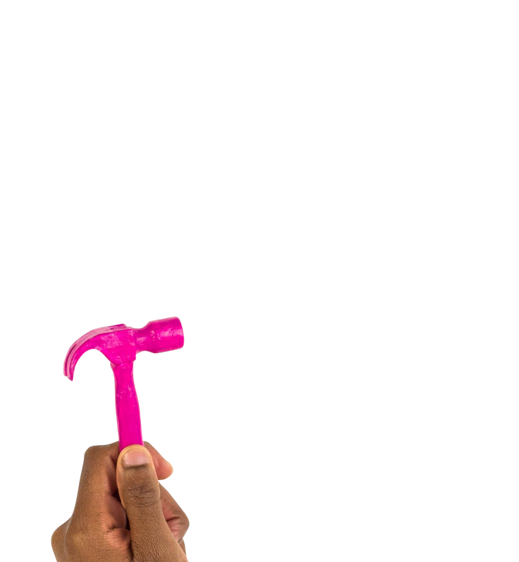 Hand using a hammer