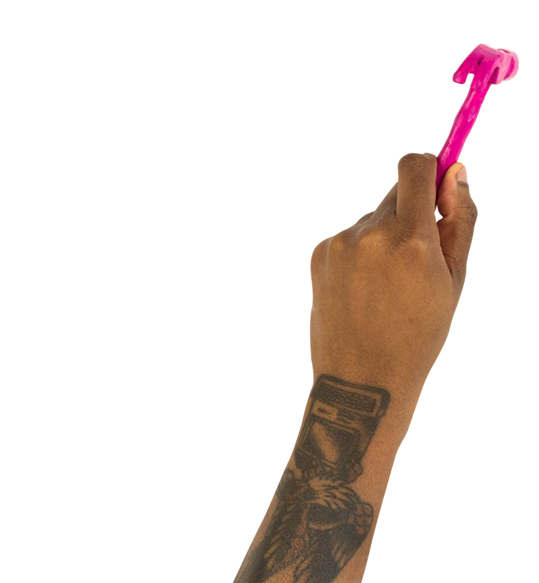 Hand using a hammer