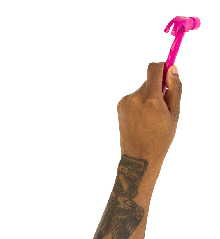 Hand using a hammer