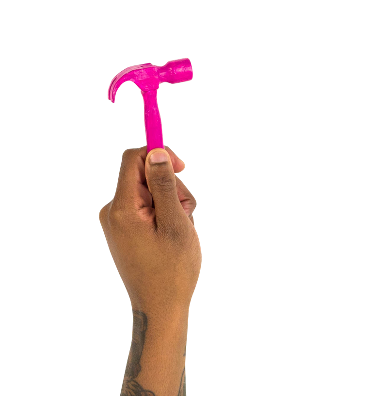 Hand using a hammer