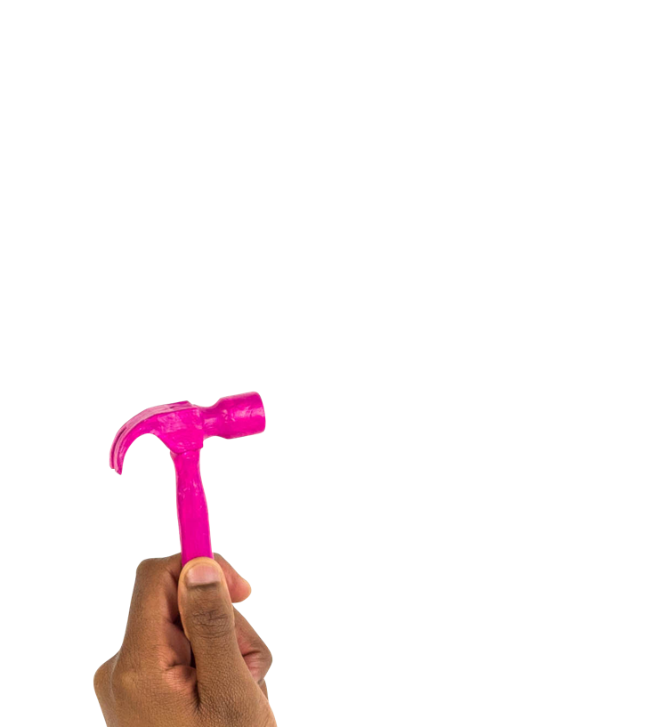 Hand using a hammer
