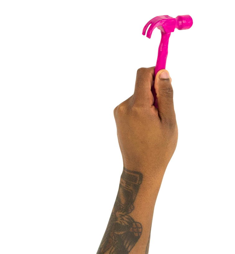 Hand using a hammer