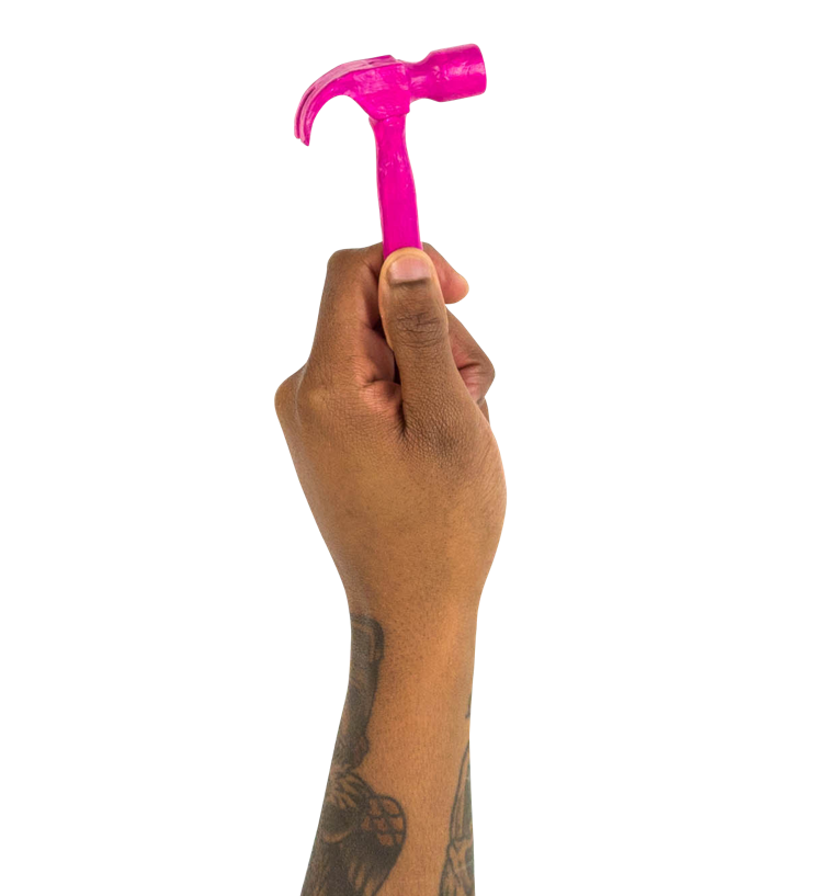 Hand using a hammer