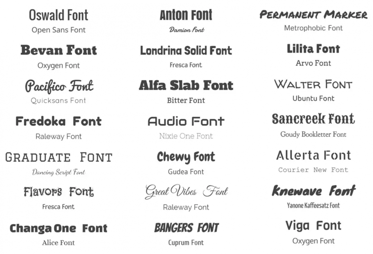 complementary font combinations