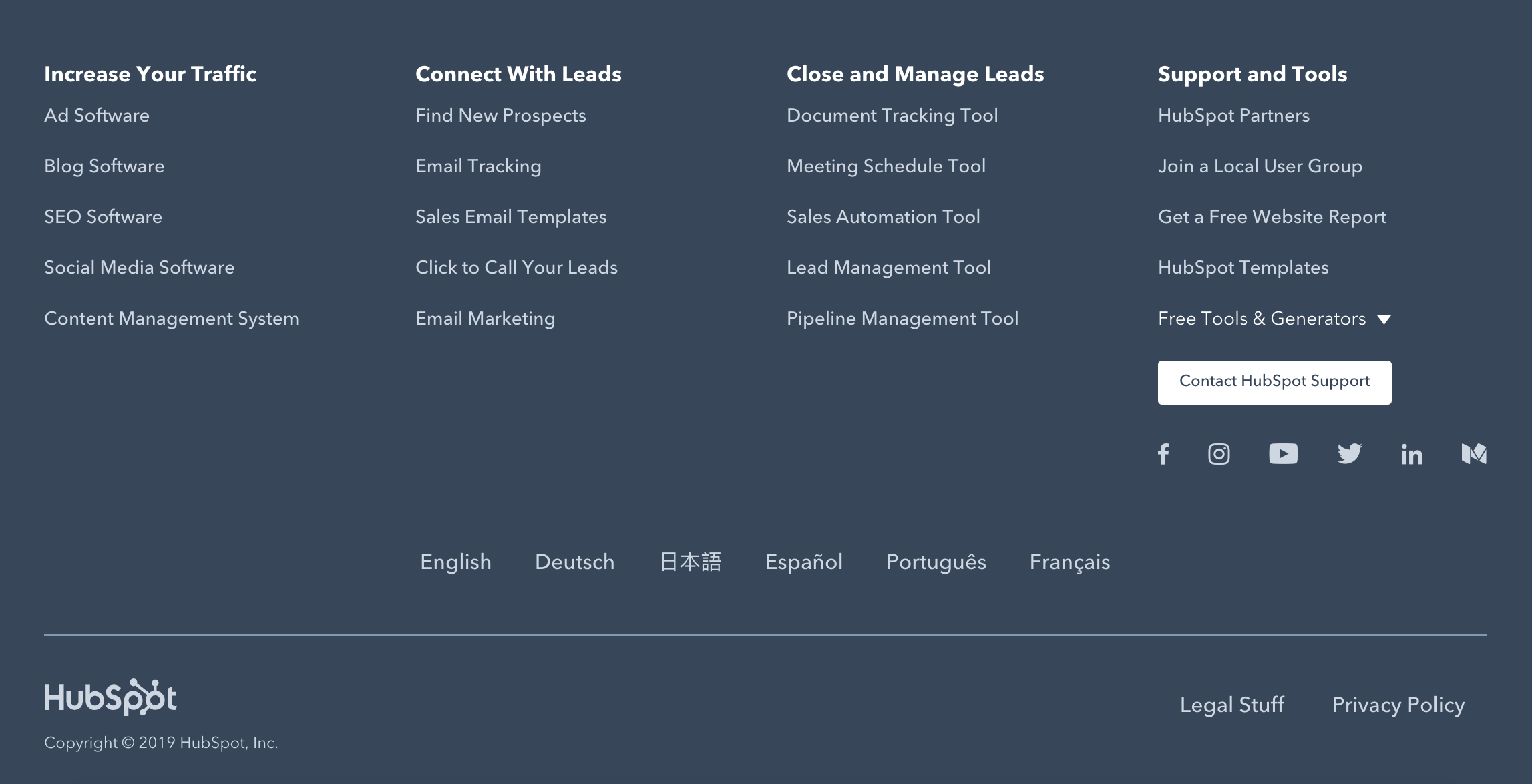 hubspot website footer