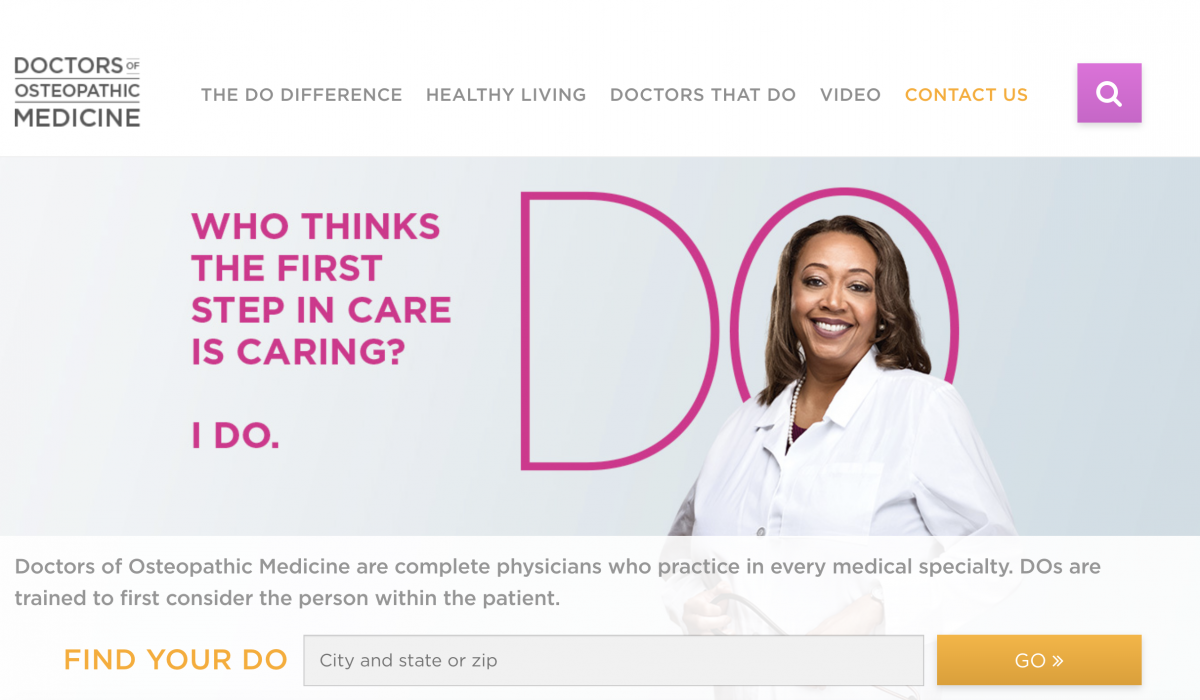 an image of the patient resource center website from the American Osteopathic Association