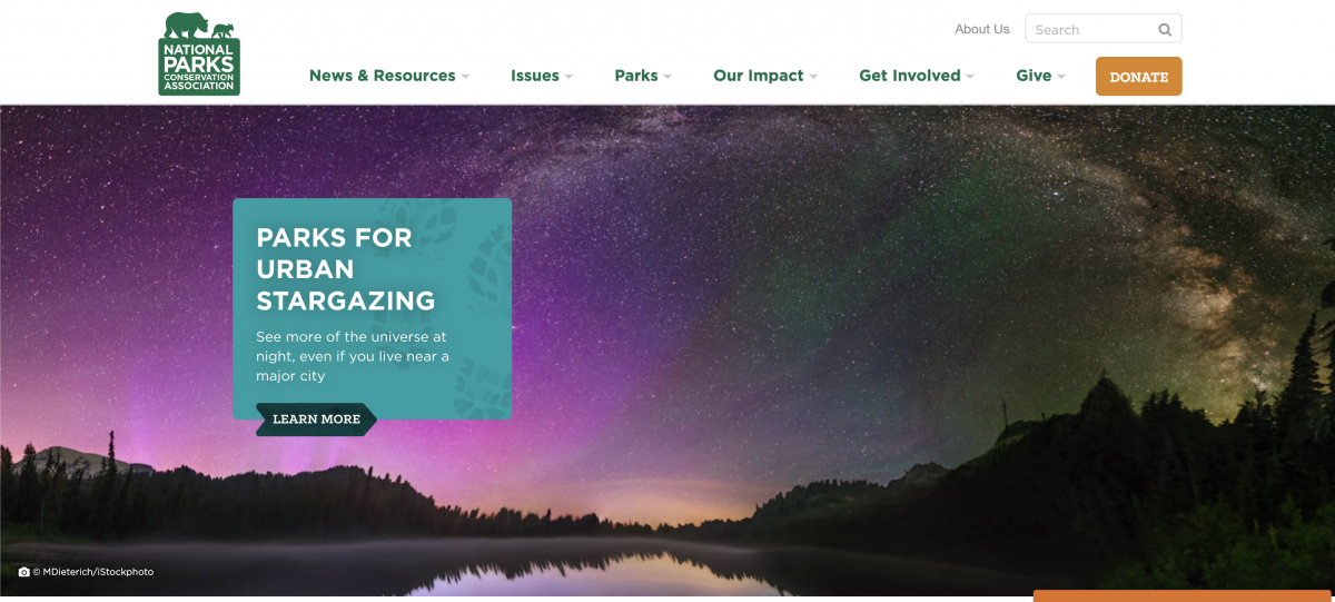 National Parks Conservation Association homepage