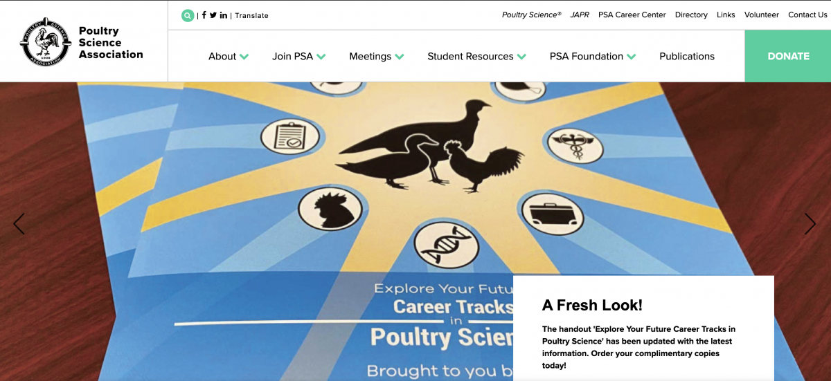 Poultry Science Association homepage