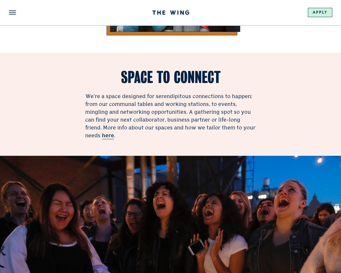 the wing's 'why us' landing page
