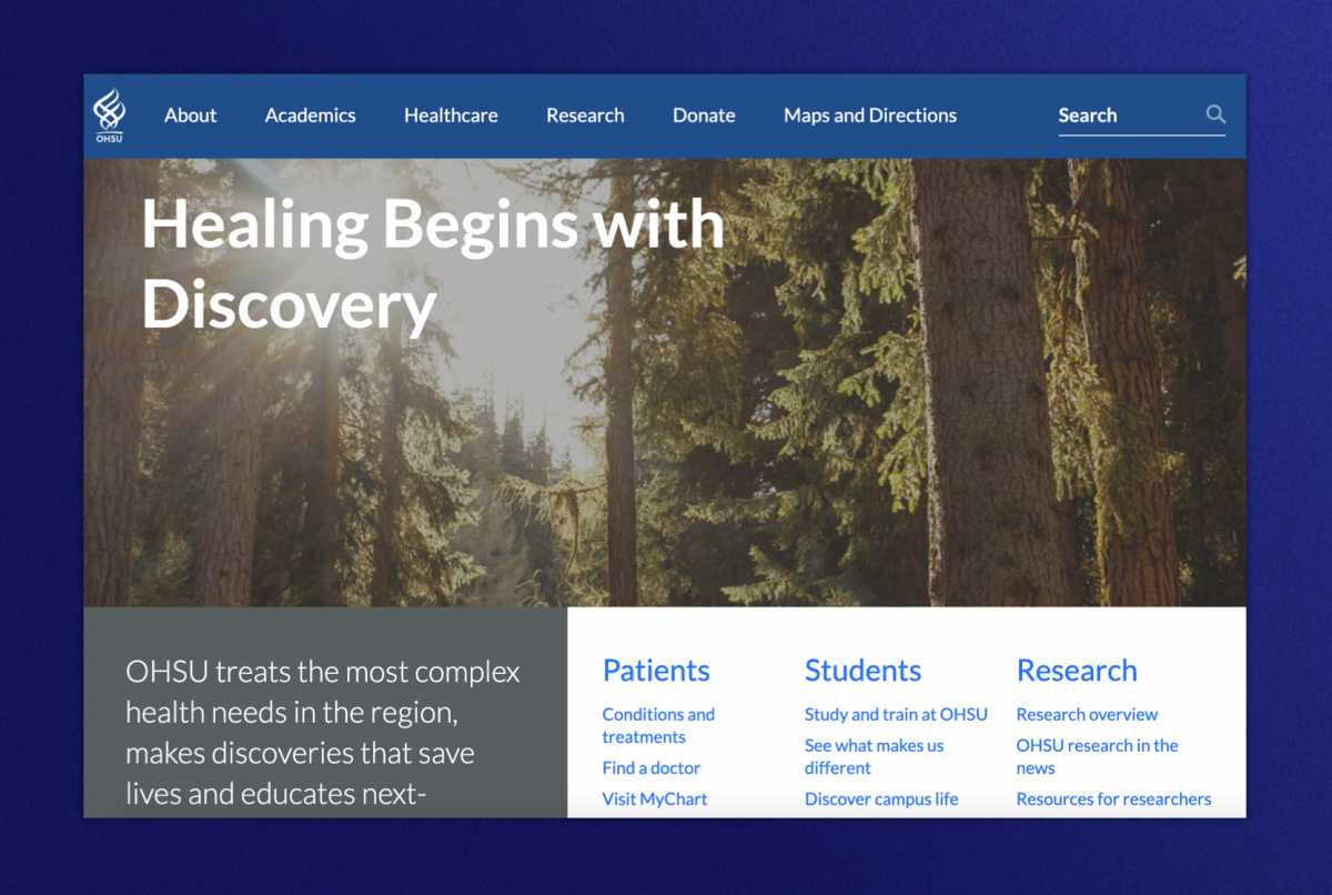 Oregon Health homepage