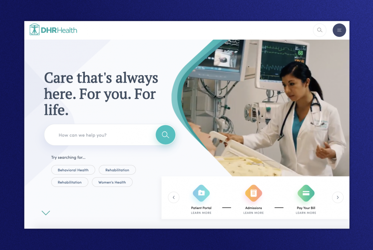 DHR Health homepage