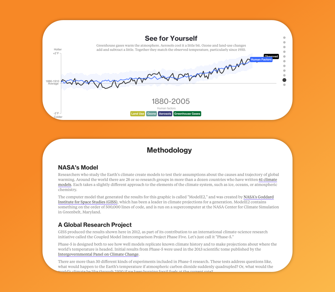 First image shows visual graph, second image shows paragraphs of text 