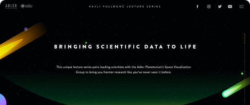 Adler Planetarium homepage screenshot
